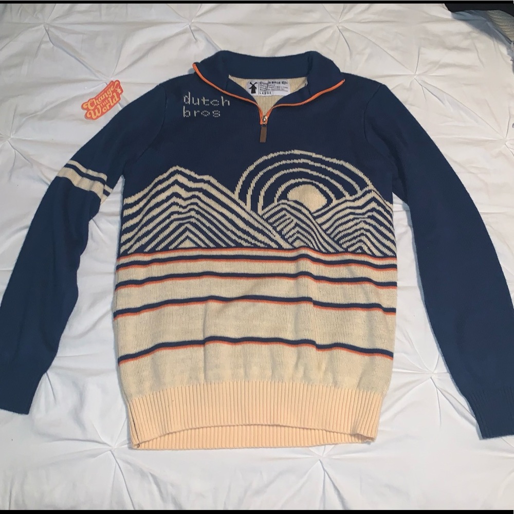 Dutch bros 70’s style sweater